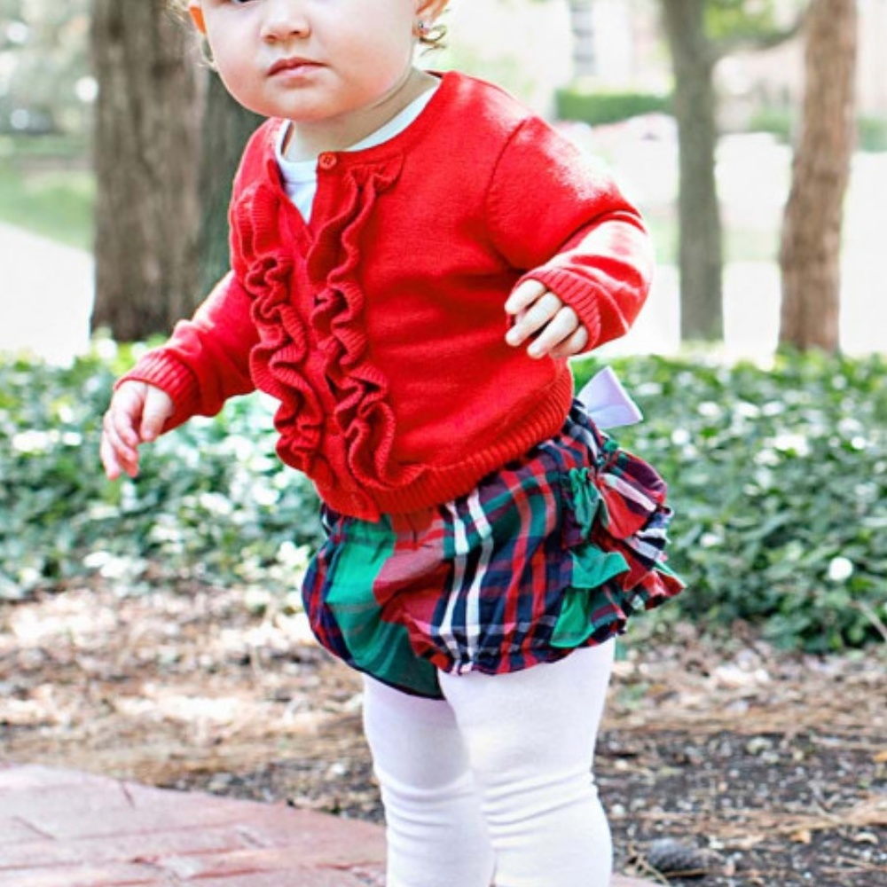 Baby Girl Ruffled Red Cardigan